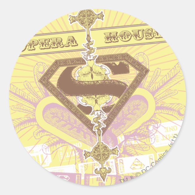 Supergirl Opera House Yellow Runder Aufkleber (Vorderseite)