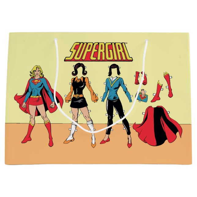 Supergirl Paper Doll Graphic Große Geschenktüte (Vorderseite)