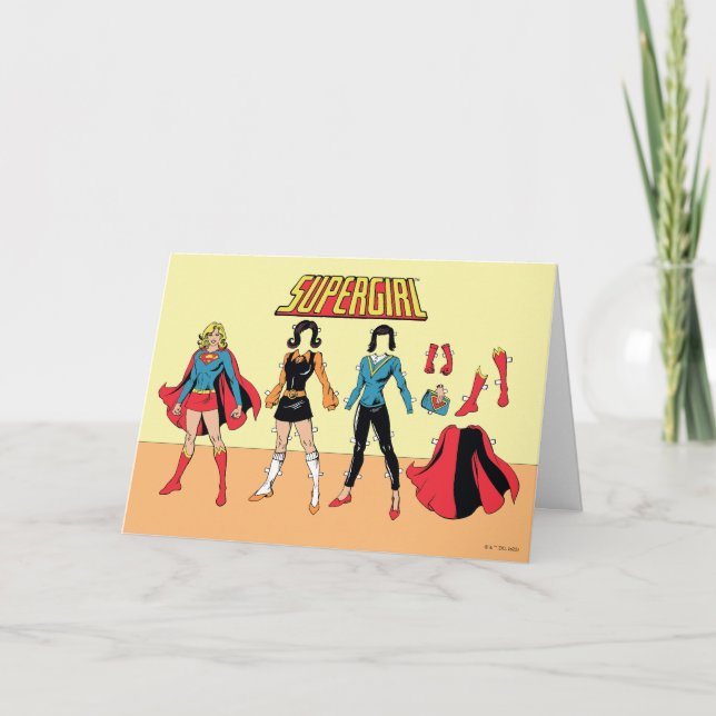 Supergirl Paper Doll Graphic Karte (Vorderseite)