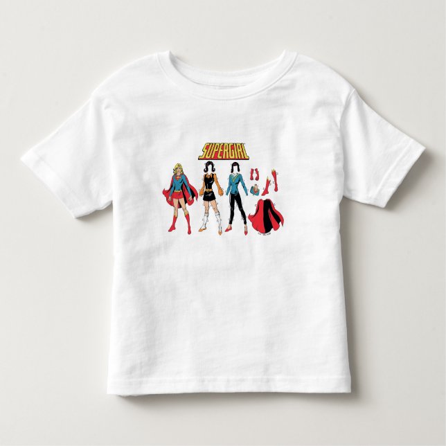 Supergirl Paper Doll Graphic Kleinkind T-shirt (Vorderseite)