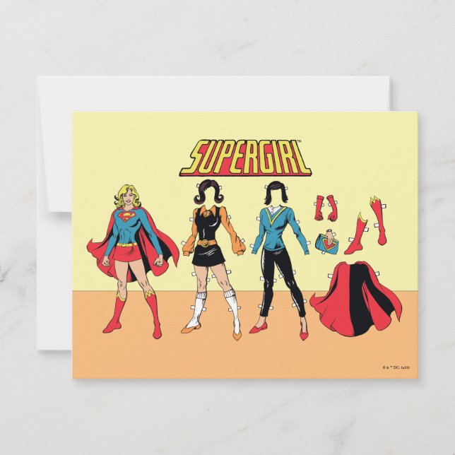 Supergirl Paper Doll Graphic Mitteilungskarte (Vorderseite)