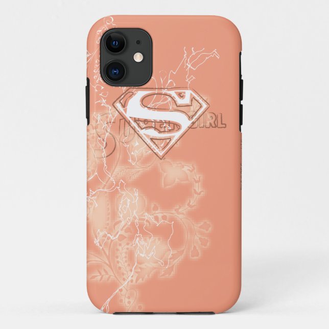 Supergirl Peach floral Muster Case-Mate iPhone Hülle (Rückseite)