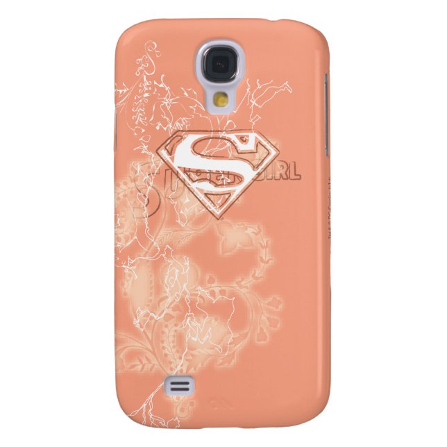 Supergirl Peach floral Muster Case-Mate Samsung Galaxy Hülle (Rückseite)