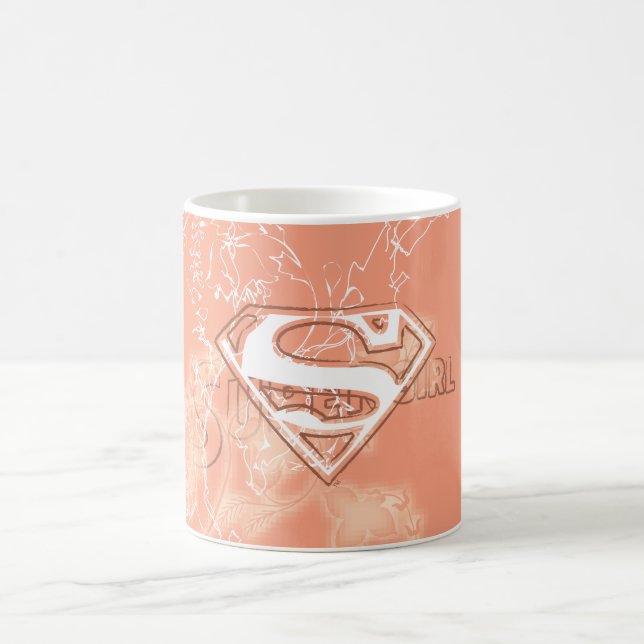 Supergirl Peach floral Muster Kaffeetasse (Mittel)