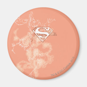 Supergirl Peach floral Muster Magnet