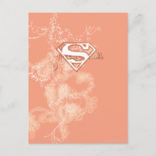 Supergirl Peach floral Muster Postkarte