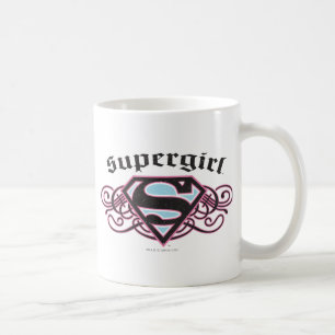 Supergirl Pin Strips Black and Pink Kaffeetasse