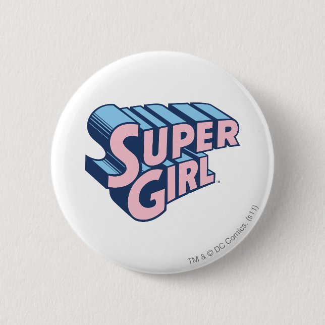 Supergirl Pink and Blue Logo Button (Vorderseite)