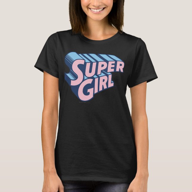 Supergirl Pink and Blue Logo T-Shirt (Vorderseite)