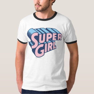 Supergirl Pink and Blue Logo T-Shirt