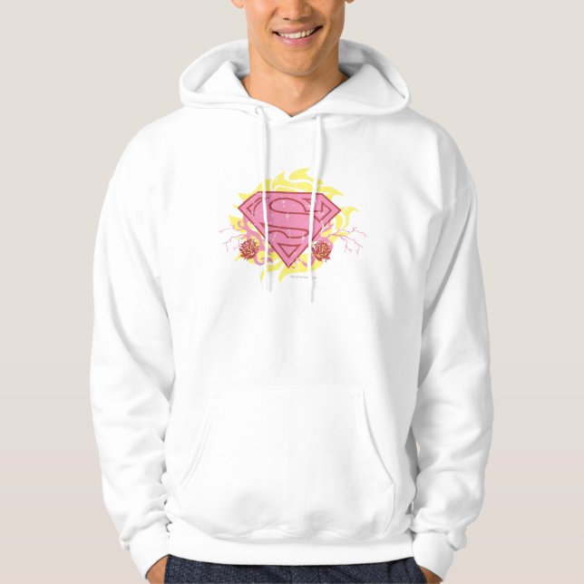 Supergirl Pink Blume Hoodie (Vorderseite)