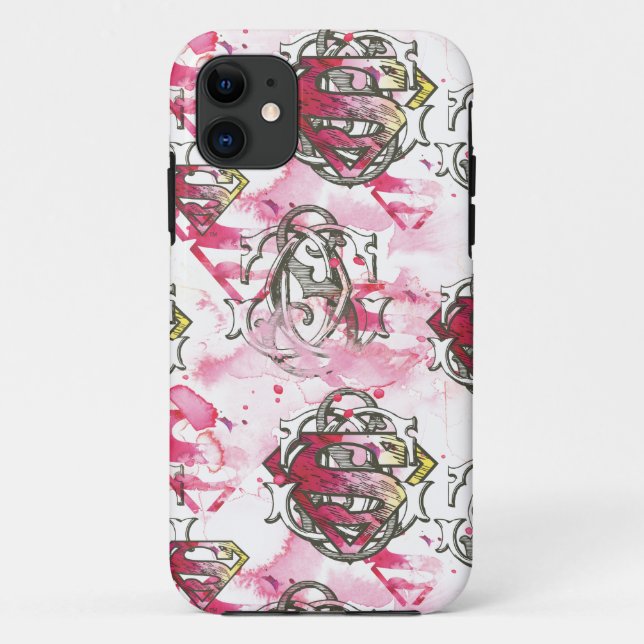 Supergirl Pink Ink Pattern Case-Mate iPhone Hülle (Rückseite)