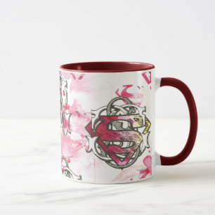 Supergirl Pink Ink Pattern Tasse
