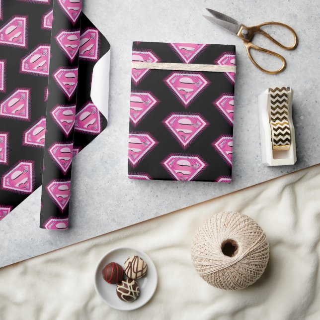 Supergirl Pink Logo Geschenkpapier (Kunsthandwerk)