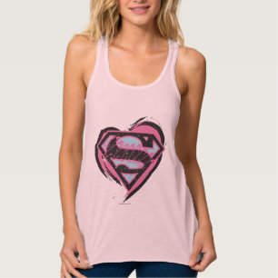 Supergirl-Pink-Logo im Herzen Tank Top