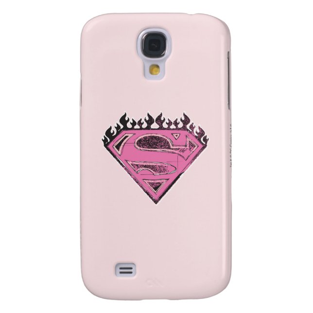 Supergirl Pink Logo mit Flammen Case-Mate Samsung Galaxy Hülle (Rückseite)