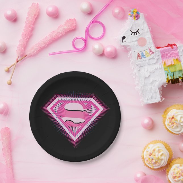 Supergirl Pink Logo Pappteller (Party)