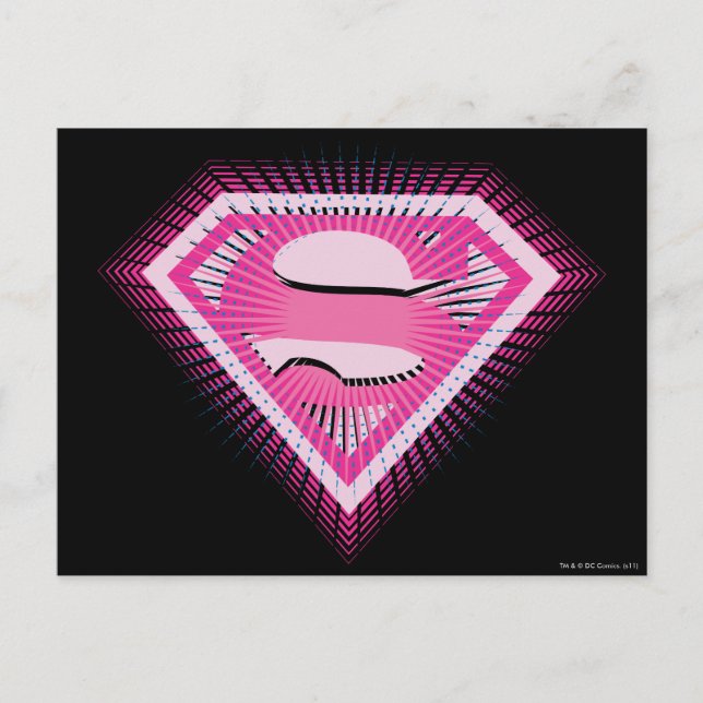 Supergirl Pink Logo Postkarte (Vorderseite)