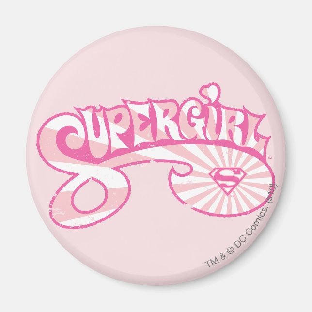 Supergirl Pink Logo Star Burg Magnet (Vorne)