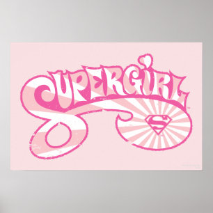 Supergirl Pink Logo Star Burg Poster