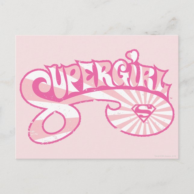 Supergirl Pink Logo Star Burg Postkarte (Vorderseite)
