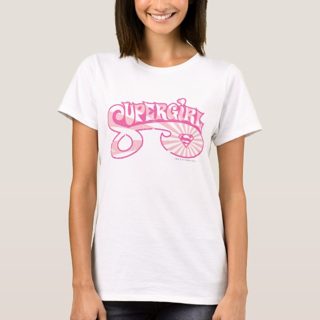 Supergirl Pink Logo Star Burg T-Shirt (Vorderseite)