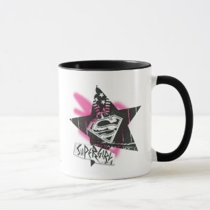 Supergirl Pink Spray Paint Star Tasse