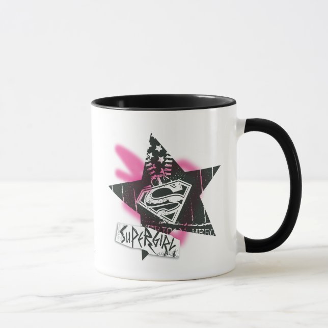 Supergirl Pink Spray Paint Star Tasse (Rechts)
