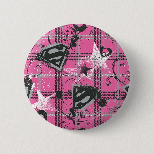 Supergirl Pink Spritzer Square Button (Vorderseite)