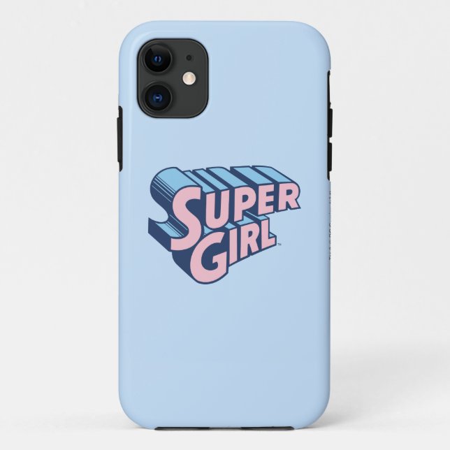 Supergirl Pink und Blue Logo Case-Mate iPhone Hülle (Rückseite)