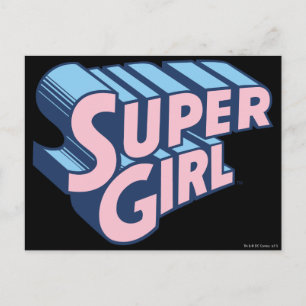 Supergirl Pink und Blue Logo Postkarte