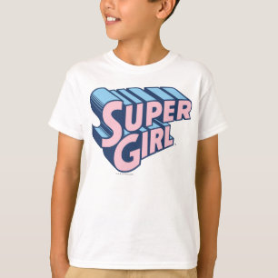 Supergirl Pink und Blue Logo T-Shirt