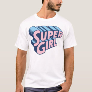 Supergirl Pink und Blue Logo T-Shirt