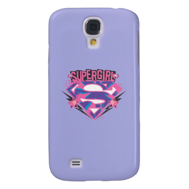 Supergirl Pink und Lila Grunge Logo Case-Mate Samsung Galaxy Hülle (Rückseite)