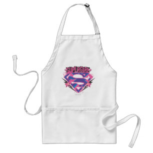 Supergirl Pink und Lila Grunge Logo Schürze
