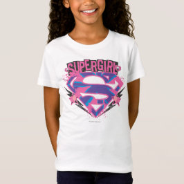 Supergirl Pink und Lila Grunge Logo T-Shirt