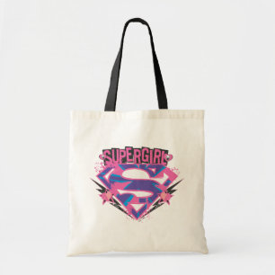 Supergirl Pink und Lila Grunge-Logo Tragetasche