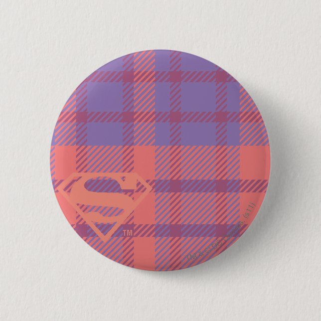 Supergirl Pink und Lila Muster Button (Vorderseite)