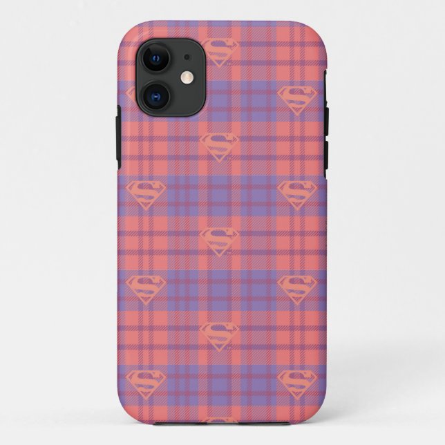 Supergirl Pink und Lila Muster Case-Mate iPhone Hülle (Rückseite)
