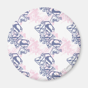 Supergirl Pink und Lila Muster Magnet