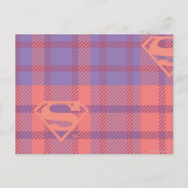 Supergirl Pink und Lila Muster Postkarte (Vorderseite)