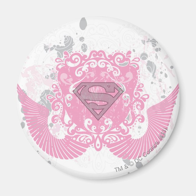 Supergirl Pink Winged Design Magnet (Vorne)