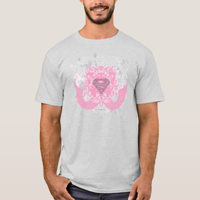 Supergirl Pink Winged Design T-Shirt (Vorderseite)