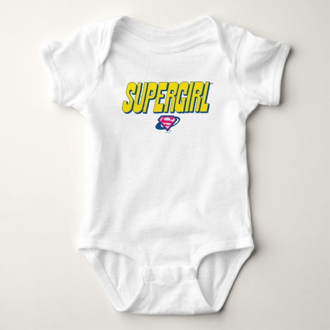 Supergirl Pop-Logo Baby Strampler (Vorderseite)