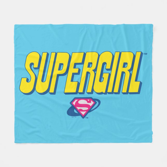 Supergirl Pop Logo Fleecedecke (Vorderseite (Horizontal))