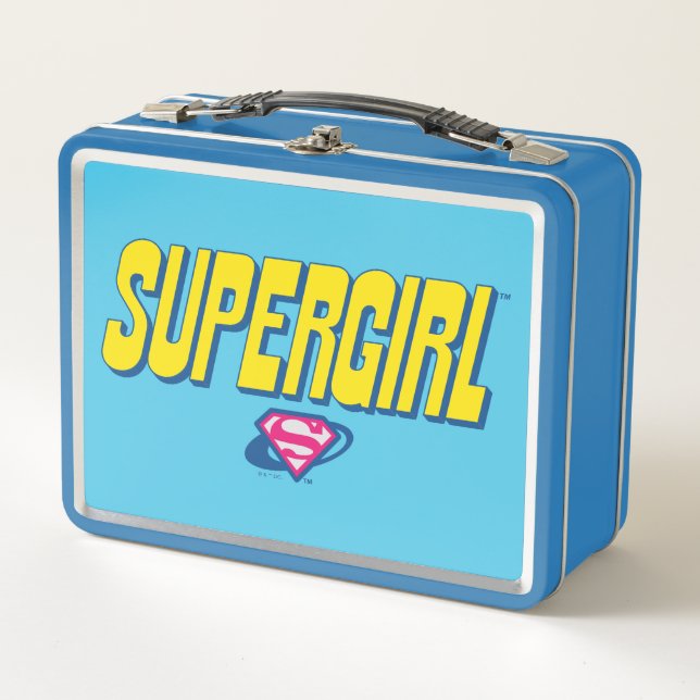 Supergirl Pop-Logo Metall Brotdose (Vorderseite)