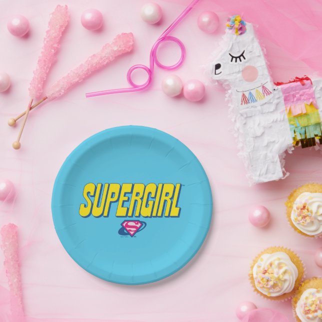 Supergirl Pop Logo Pappteller (Party)