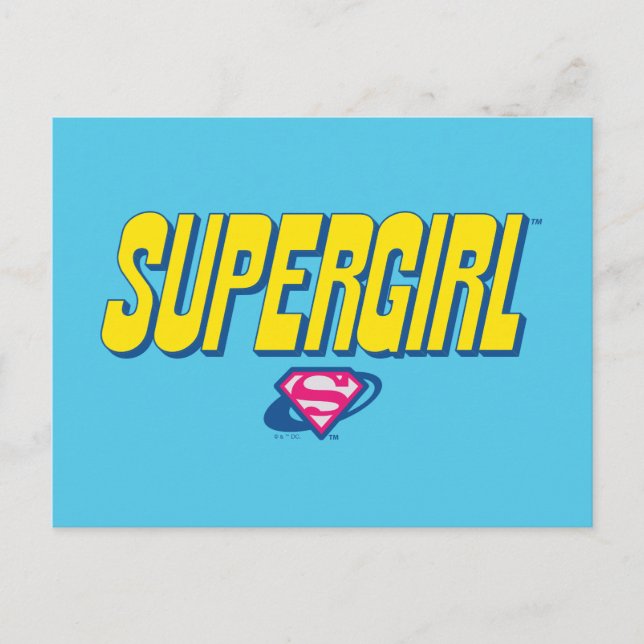 Supergirl Pop-Logo Postkarte (Vorderseite)