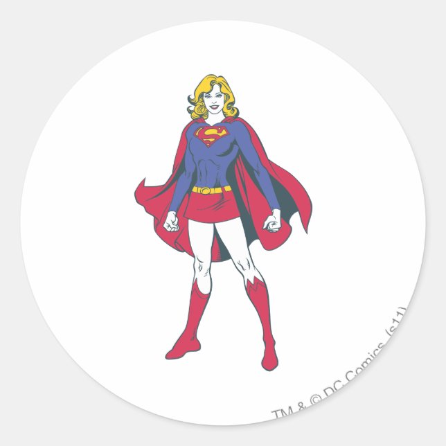 Supergirl-Pose 2 Runder Aufkleber (Vorderseite)