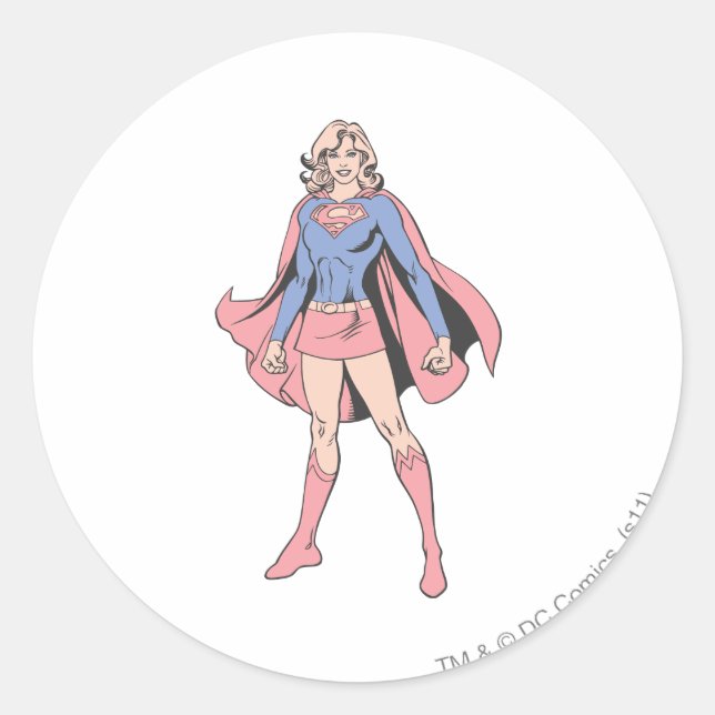 Supergirl-Pose 3 Runder Aufkleber (Vorderseite)